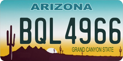 AZ license plate BQL4966