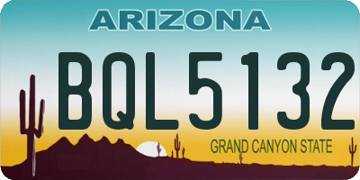 AZ license plate BQL5132