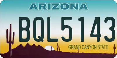 AZ license plate BQL5143