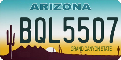 AZ license plate BQL5507