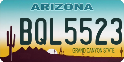AZ license plate BQL5523