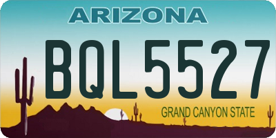 AZ license plate BQL5527