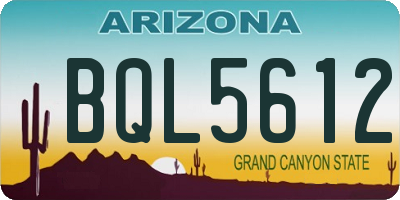 AZ license plate BQL5612