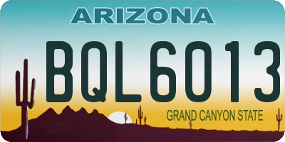 AZ license plate BQL6013