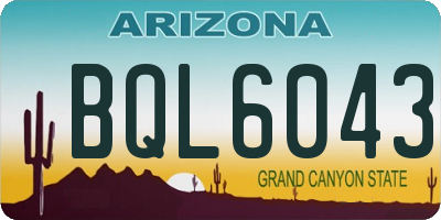 AZ license plate BQL6043