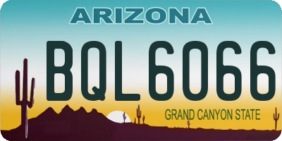 AZ license plate BQL6066