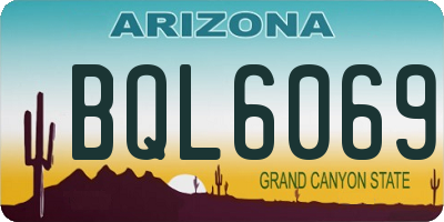 AZ license plate BQL6069