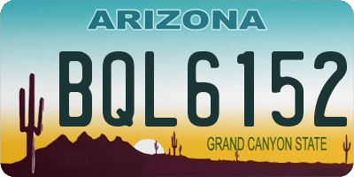 AZ license plate BQL6152