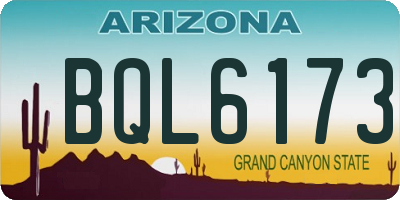 AZ license plate BQL6173