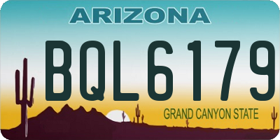 AZ license plate BQL6179