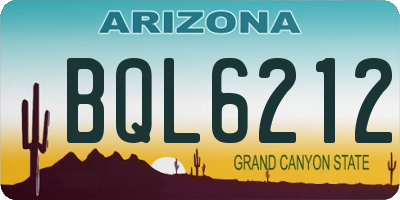 AZ license plate BQL6212
