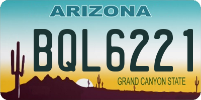 AZ license plate BQL6221