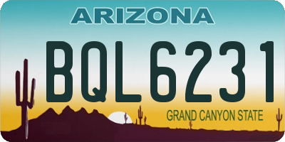 AZ license plate BQL6231