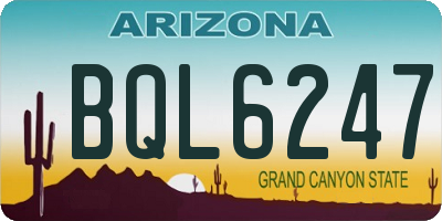 AZ license plate BQL6247