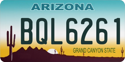 AZ license plate BQL6261