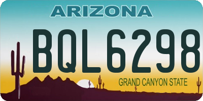 AZ license plate BQL6298