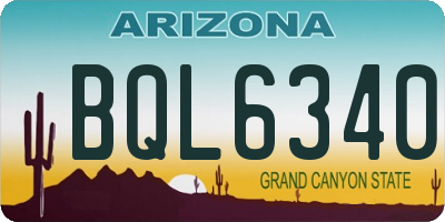 AZ license plate BQL6340