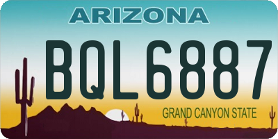 AZ license plate BQL6887