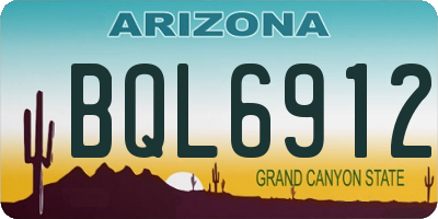 AZ license plate BQL6912