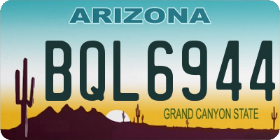 AZ license plate BQL6944
