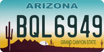 AZ license plate BQL6949