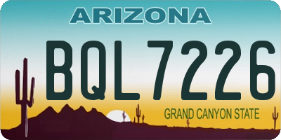 AZ license plate BQL7226