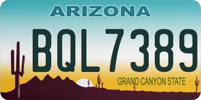 AZ license plate BQL7389