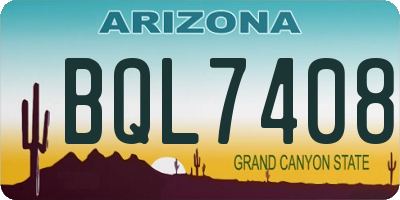 AZ license plate BQL7408