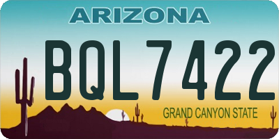 AZ license plate BQL7422