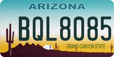 AZ license plate BQL8085