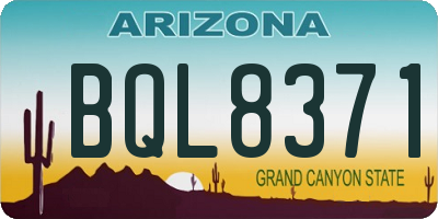 AZ license plate BQL8371