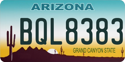 AZ license plate BQL8383