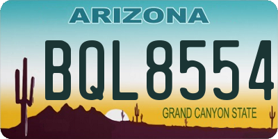 AZ license plate BQL8554