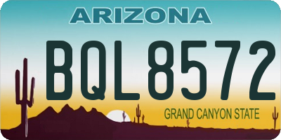 AZ license plate BQL8572