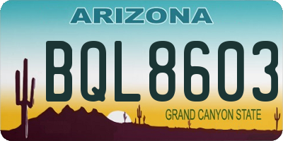 AZ license plate BQL8603