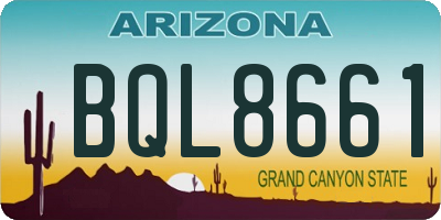 AZ license plate BQL8661