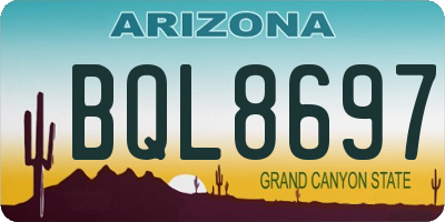 AZ license plate BQL8697
