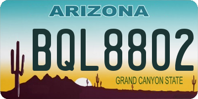 AZ license plate BQL8802