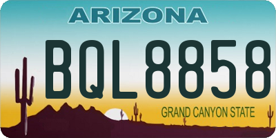 AZ license plate BQL8858