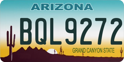 AZ license plate BQL9272