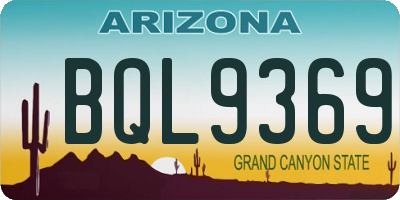 AZ license plate BQL9369