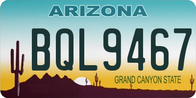 AZ license plate BQL9467
