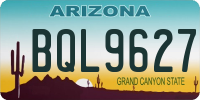AZ license plate BQL9627