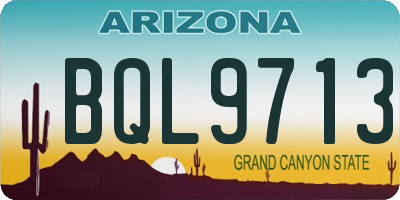 AZ license plate BQL9713