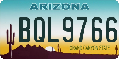 AZ license plate BQL9766