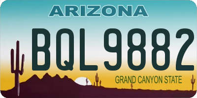 AZ license plate BQL9882