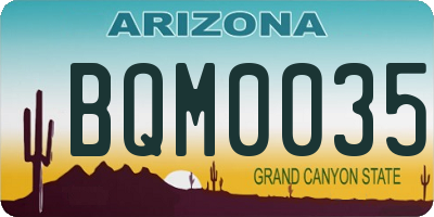 AZ license plate BQM0035