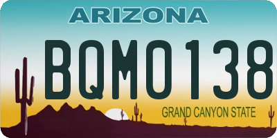 AZ license plate BQM0138