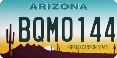 AZ license plate BQM0144