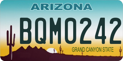 AZ license plate BQM0242